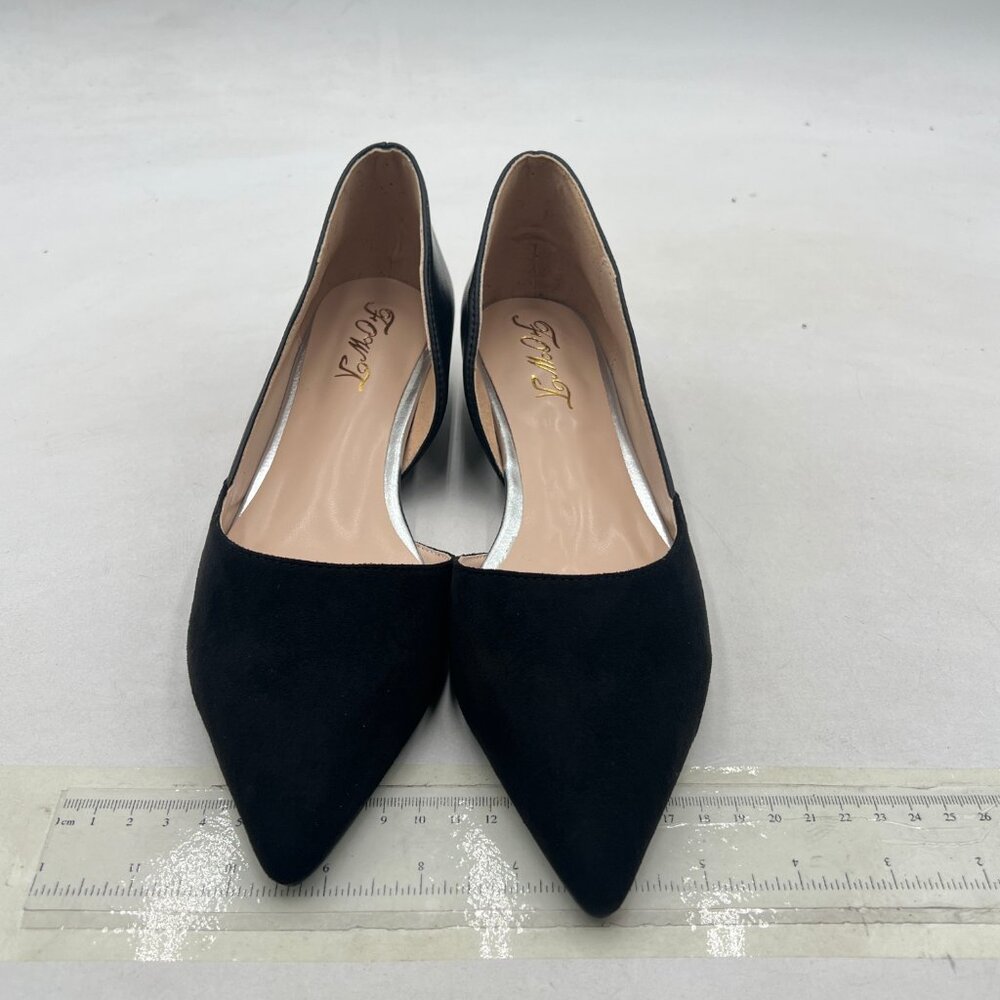 Fowt Black Suede Leather Patchwork Two-Toned Half… - image 3